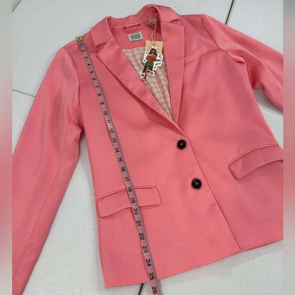 Scotch & Soda R’Belle Girls Blazer Coral Satin Finish Button Front Tailored - Picture 6 of 15
